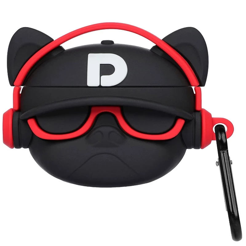 کاور کیس هندزفری اپل ایرپاد 4 مسیر مدل Bulldog Character Silicone به همراه آویز